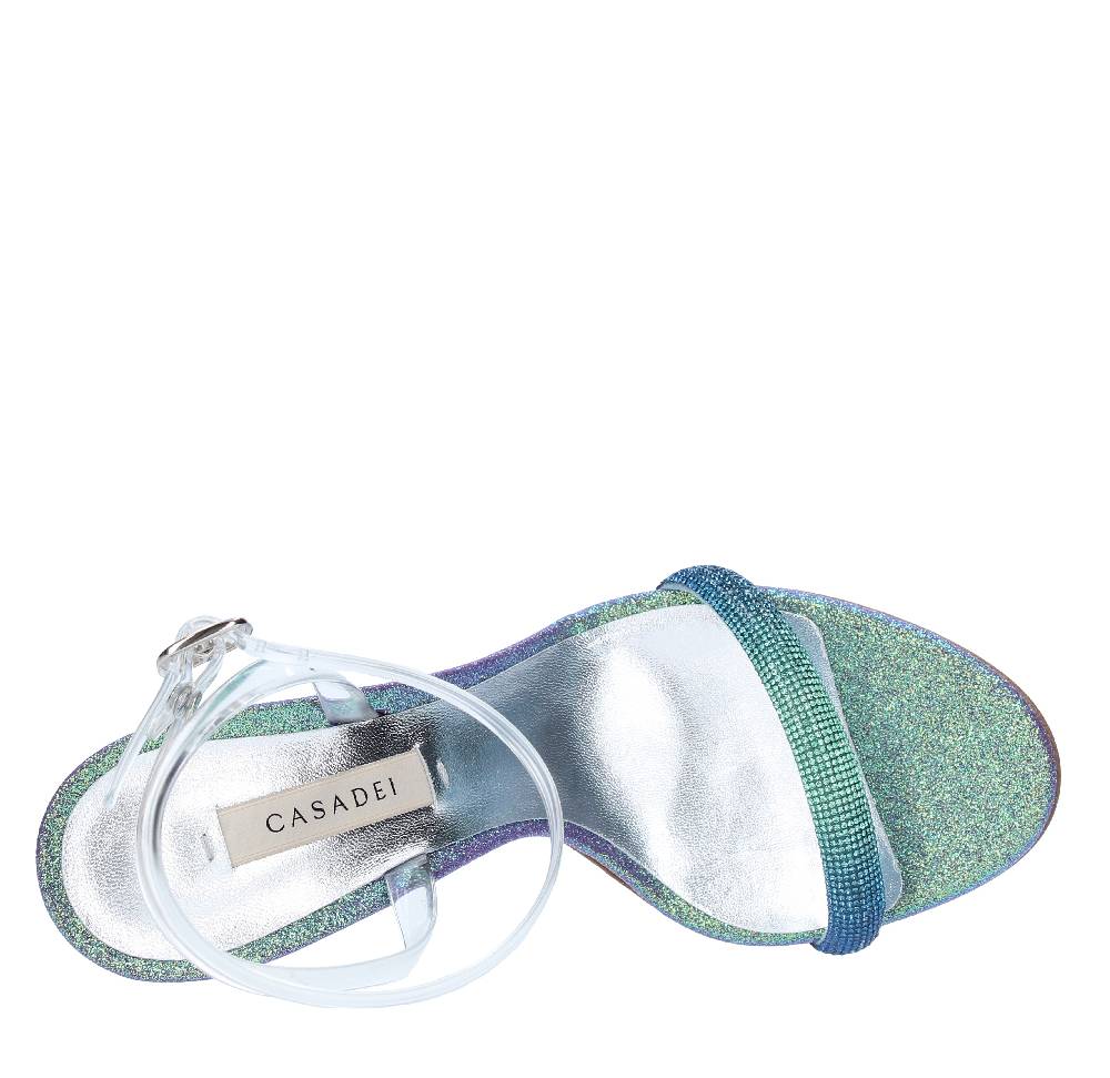 CASADEI Sandali Blade Hollywood PVC in pelle e micro strass Ritorno libero