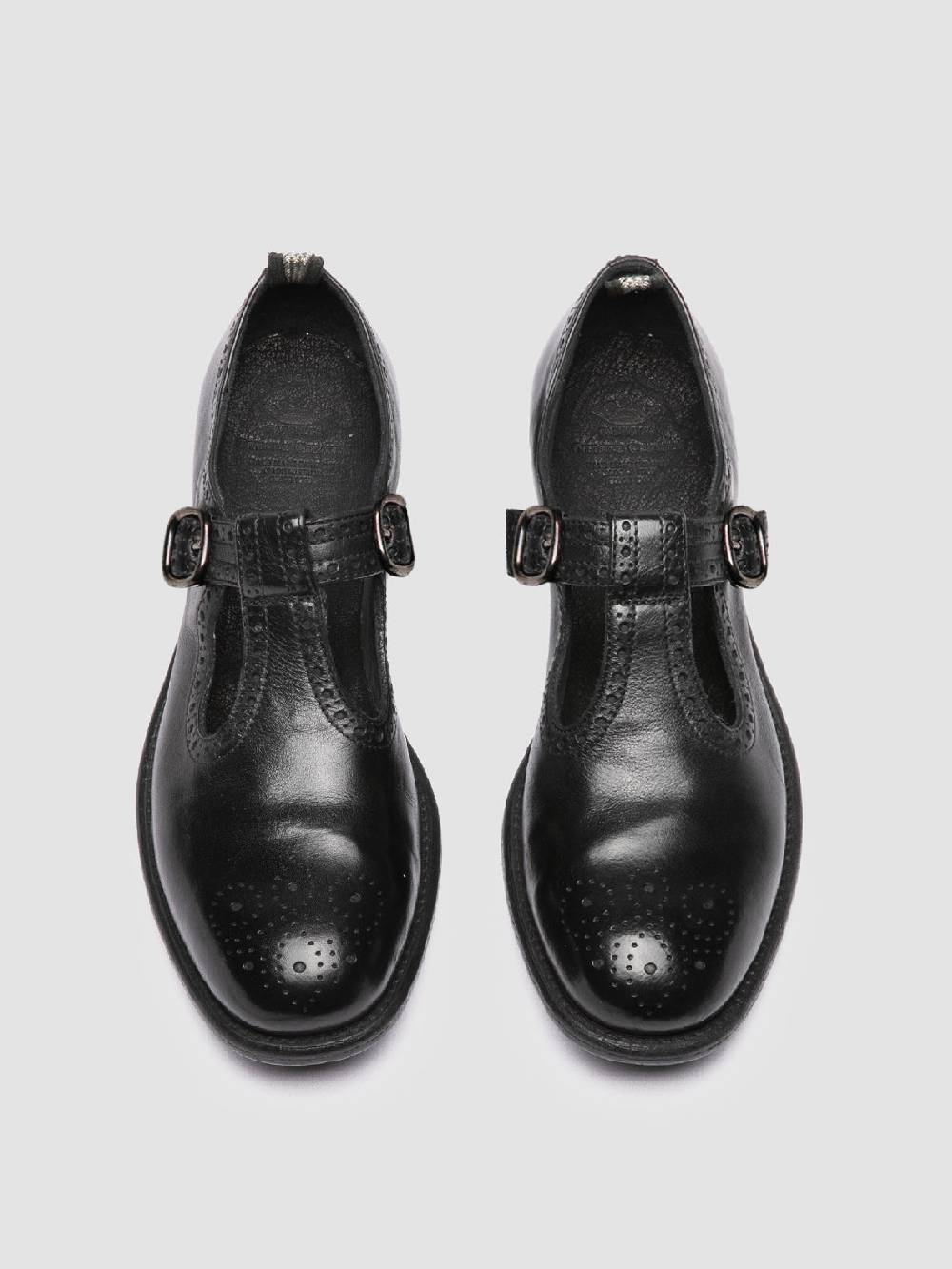Officine Creative CALIXTE 071 Sandali T-Bar in Pelle Nera Vendita Calda
