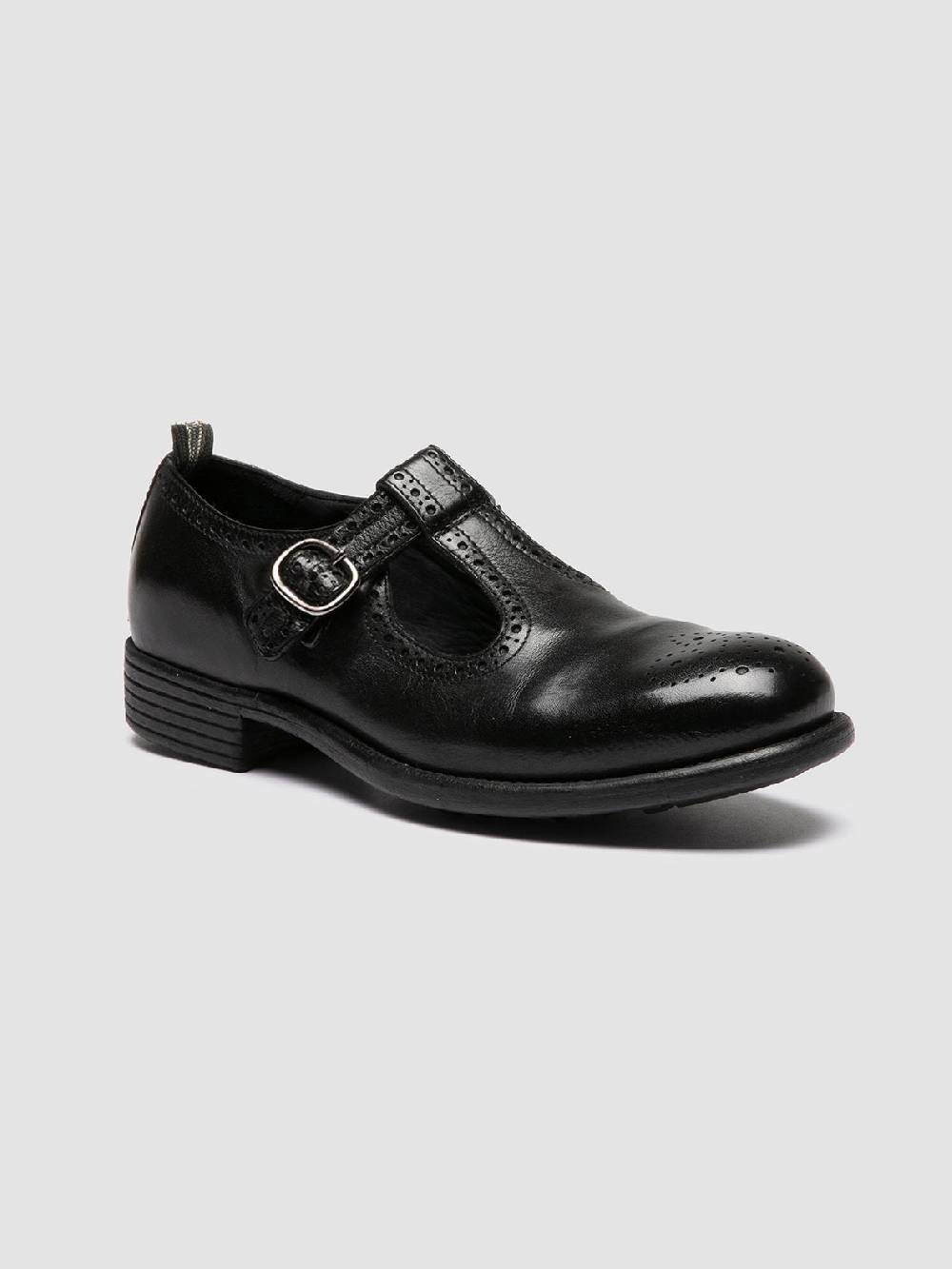 Officine Creative CALIXTE 071 Sandali T-Bar in Pelle Nera Vendita Calda