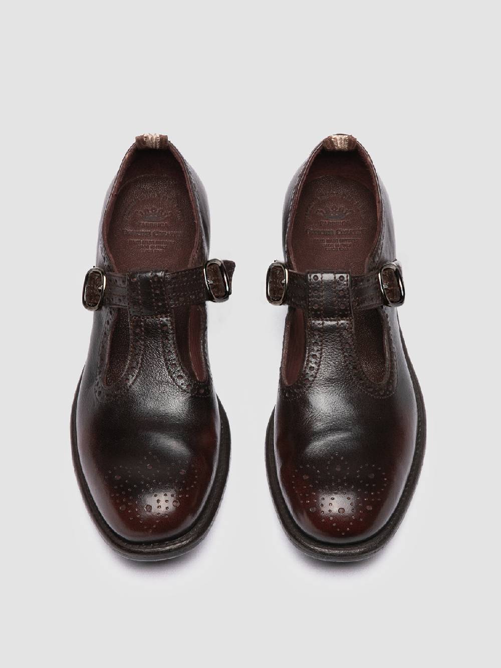 Officine Creative CALIXTE 071 Sandali T-Bar in Pelle Marrone Vendita Economica
