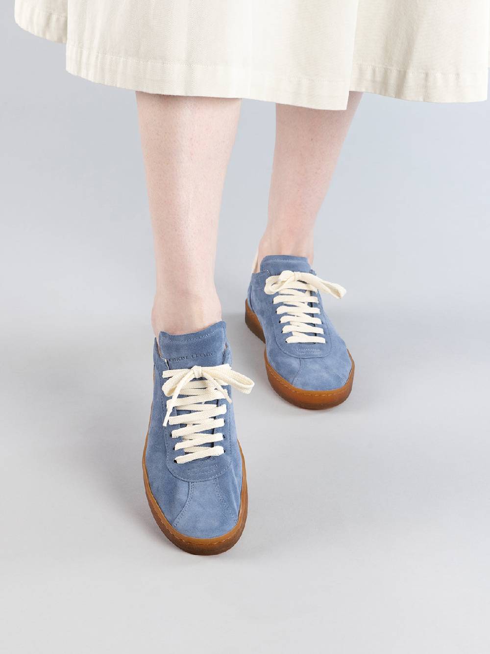 Officine Creative DESTINY 101 Sneakers Basse in Pelle e Camoscio Blu Saldi Di Fabbrica