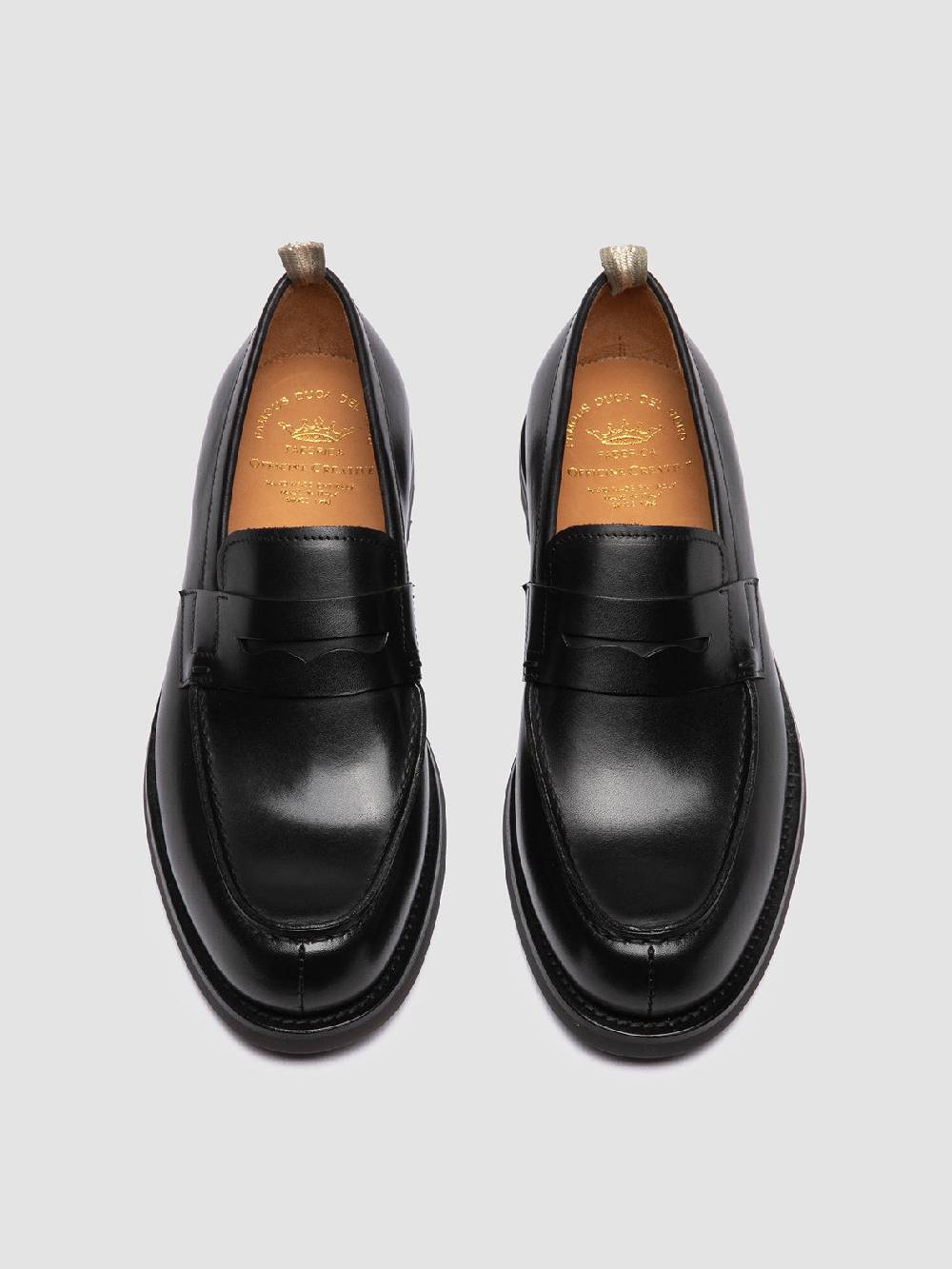 Officine Creative BELMONDO 006 Mocassini Penny in Pelle Scamosciata Nera Italy