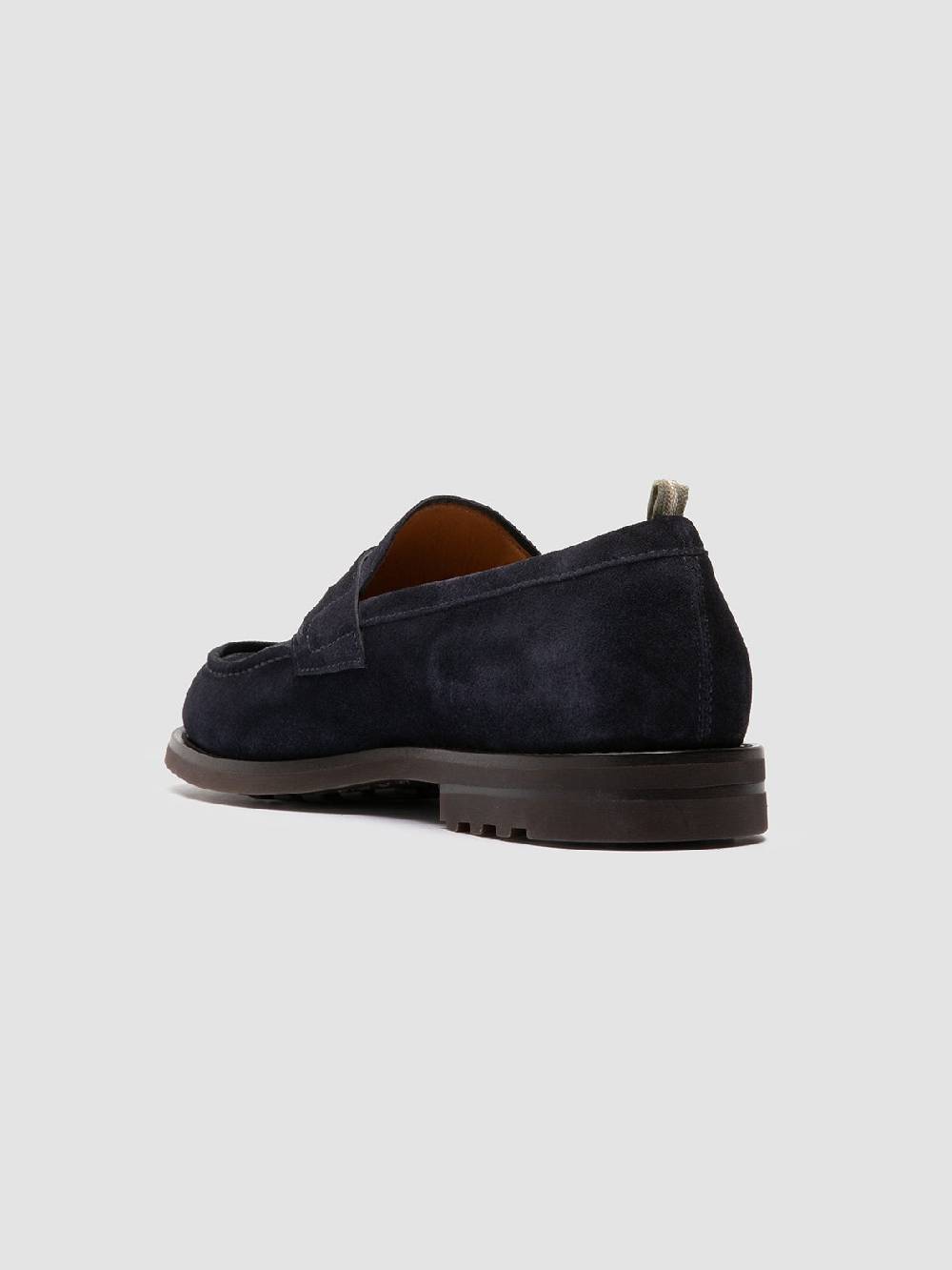 Officine Creative BELMONDO 006 Mocassini Penny in Pelle Scamosciata Blu Italia