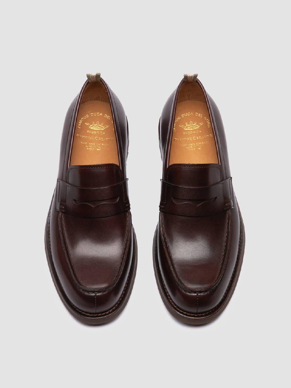 Officine Creative BELMONDO 006 Mocassini Penny in Pelle Scamosciata Marrone 2025
