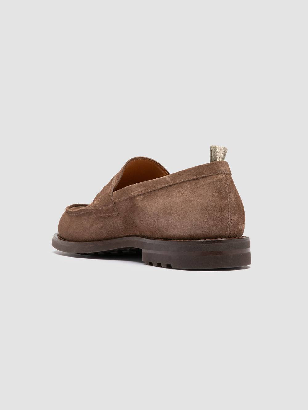 Officine Creative BELMONDO 006 Mocassini Penny in Pelle Scamosciata Tortora In Linea
