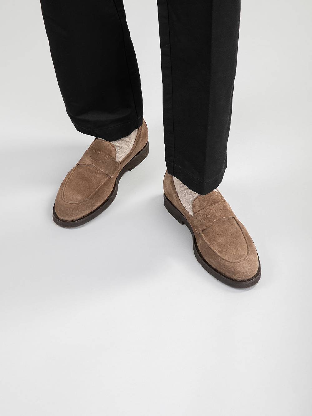 Officine Creative OPERA FLEXI 101 Mocassini Penny in Camoscio Marrone Hotsell