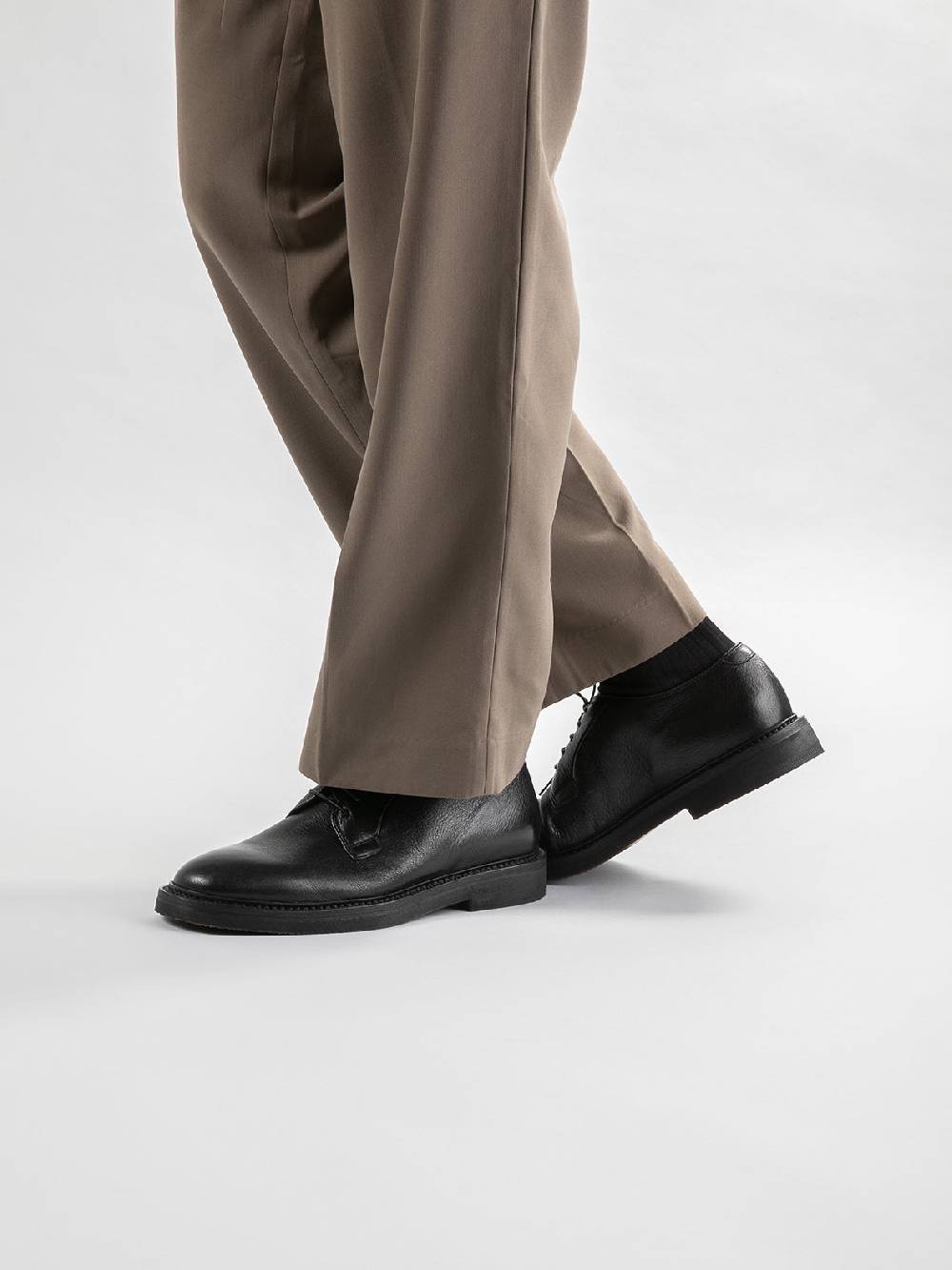 Officine Creative HOPKINS FLEXI 201 Scarpe Derby in Pelle Nera Affare Del Giorno