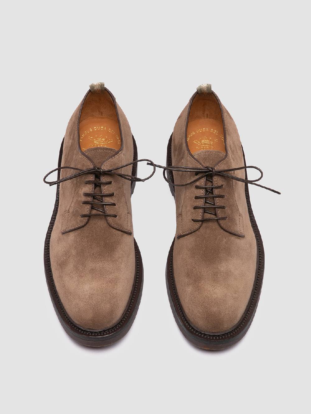 Officine Creative HOPKINS FLEXI 201 Derby in Pelle Scamosciata Tortora Prezzo Ridotto
