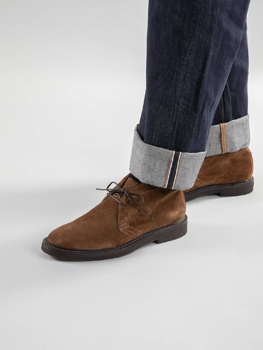 Officine Creative HOPKINS FLEXI 202 Stivali Chukka in Camoscio Marrone Sottocosto