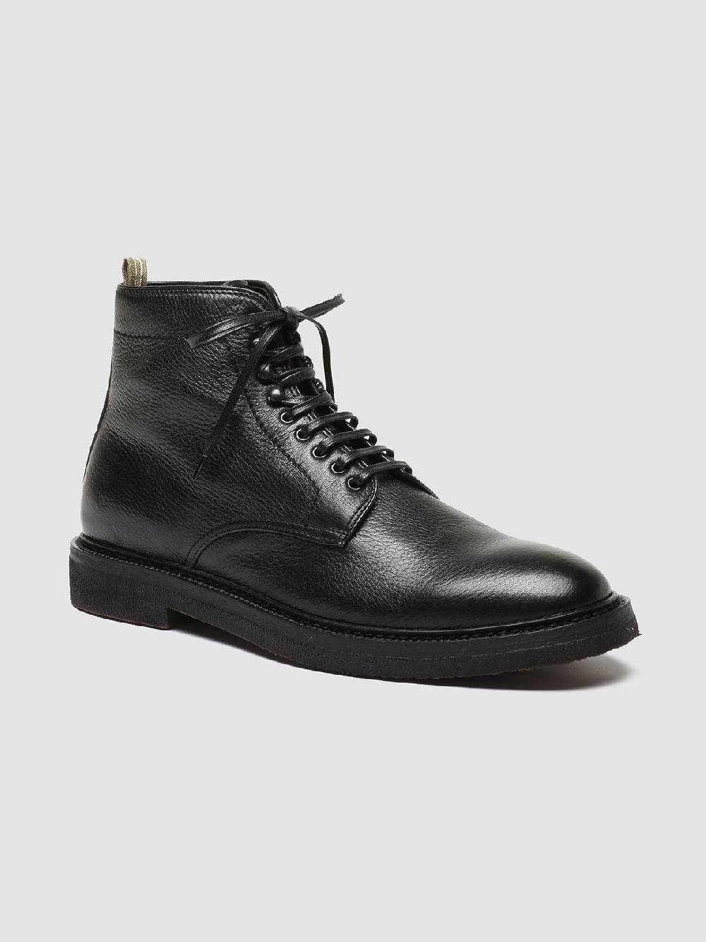 Officine Creative HOPKINS FLEXI 203 Stivaletti Stringati in Pelle Nera Novità