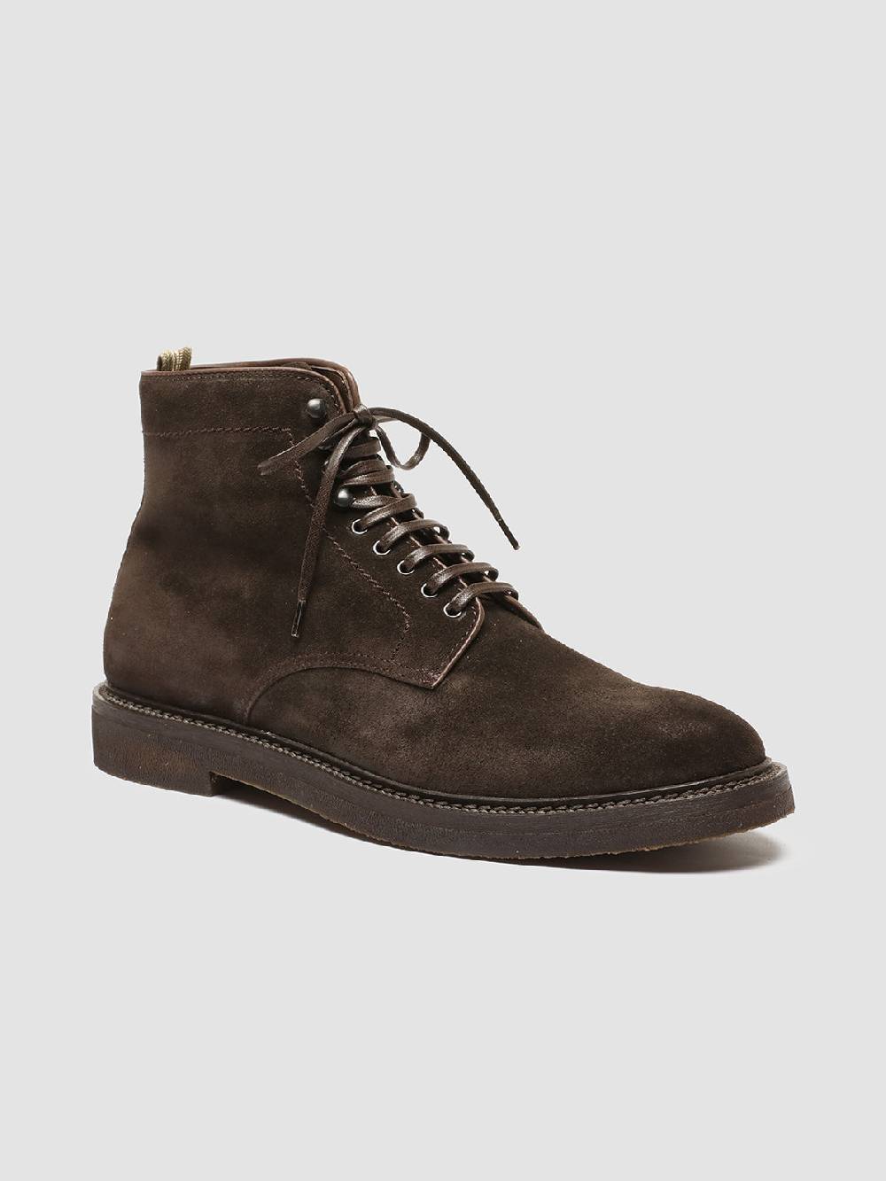 Officine Creative HOPKINS FLEXI 203 Stivaletti Stringati in Camoscio Marrone Presa