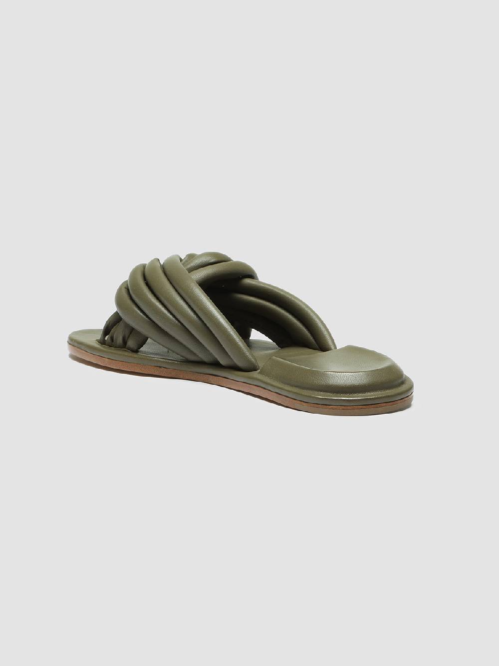 Officine Creative CYBILLE 004 Slide in Pelle Verde Economico