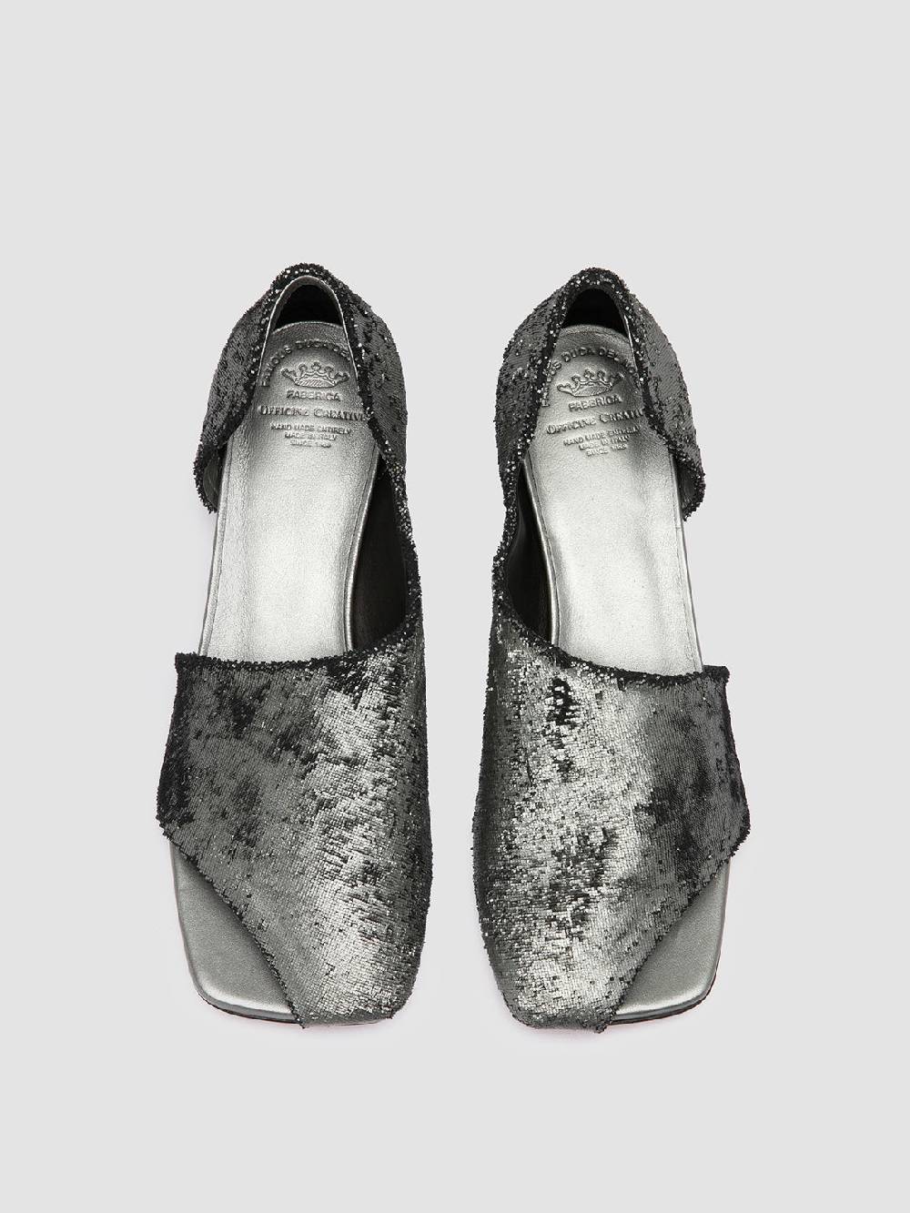 Officine Creative TESSA 009 Silver Leather Mule Sandals I Più Venduti
