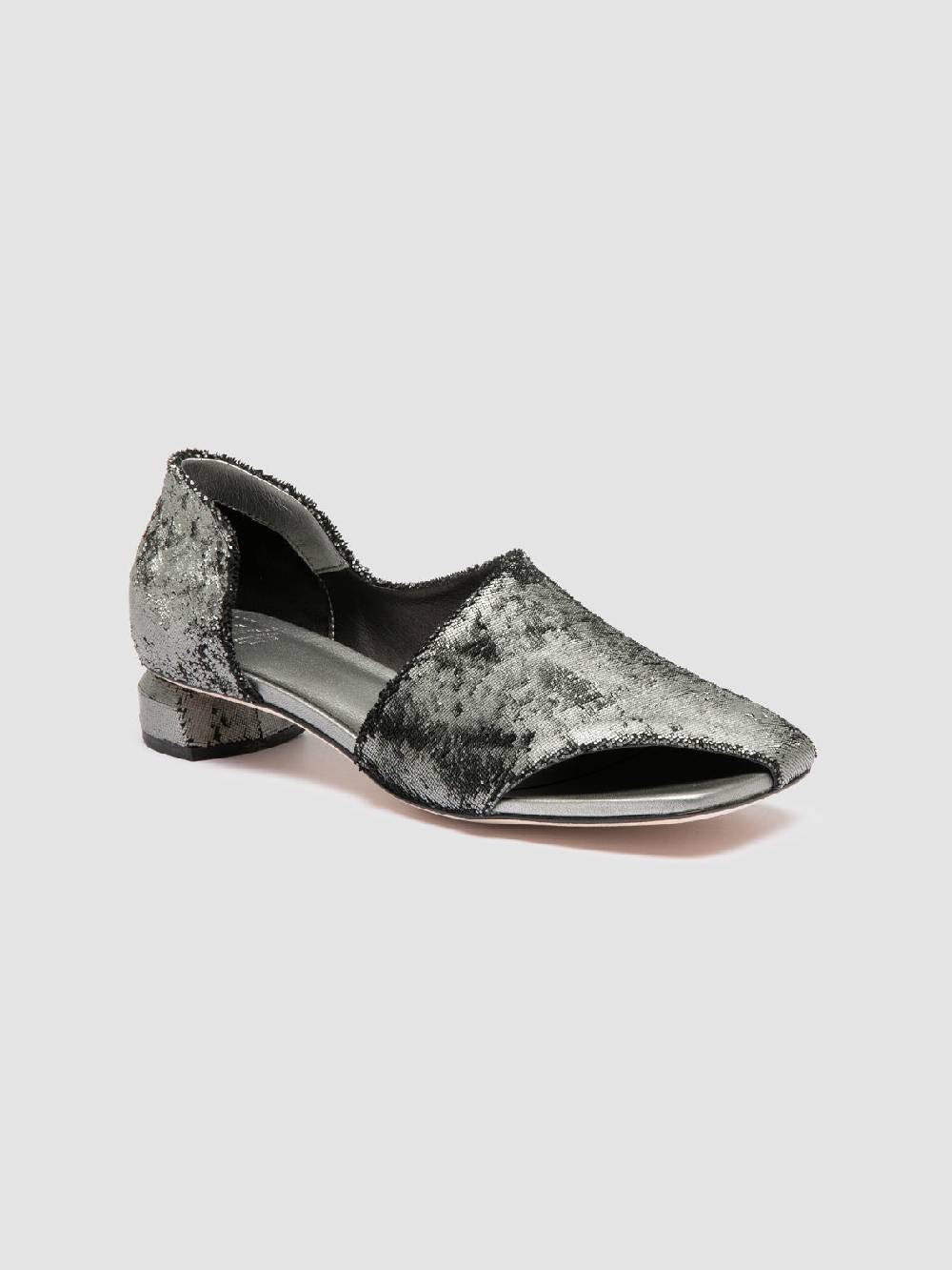 Officine Creative TESSA 009 Silver Leather Mule Sandals I Più Venduti