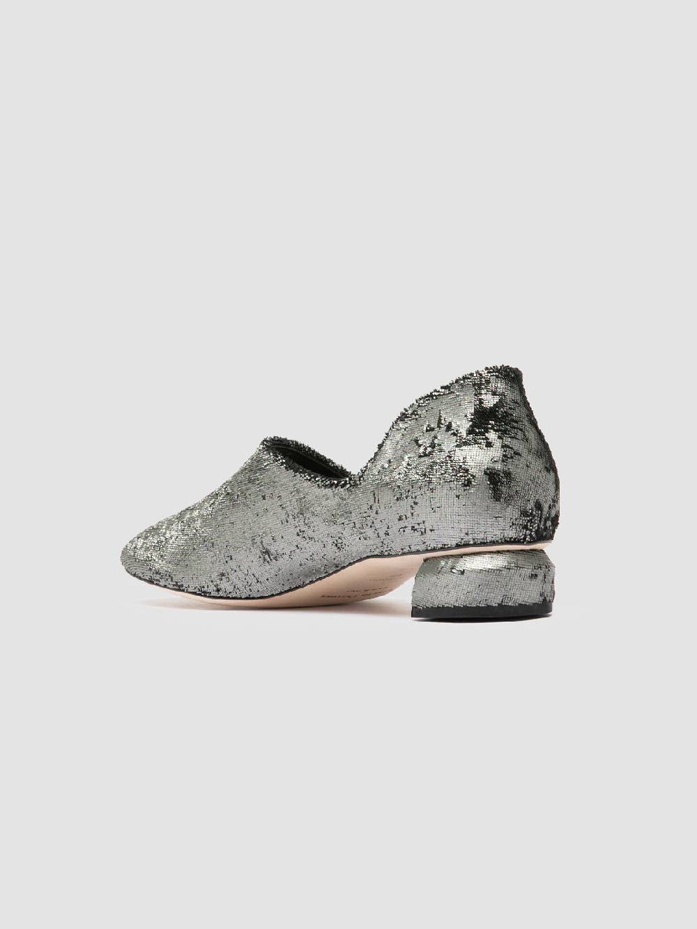 Officine Creative TESSA 009 Silver Leather Mule Sandals I Più Venduti