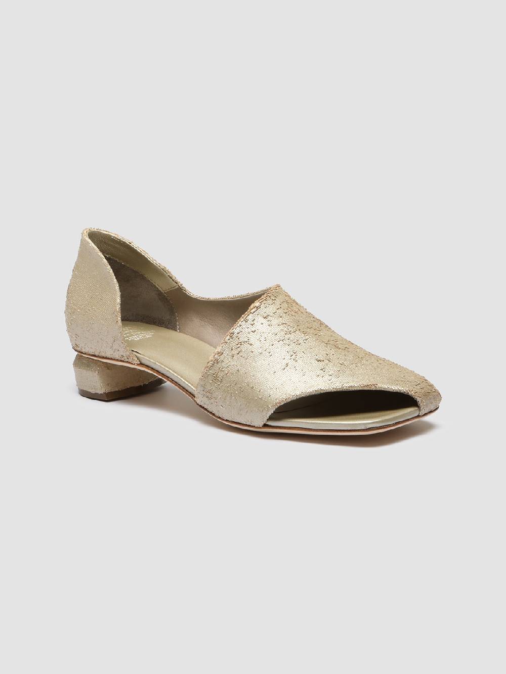 Officine Creative TESSA 009 Gold Leather Mule Sandals Vendite Flash