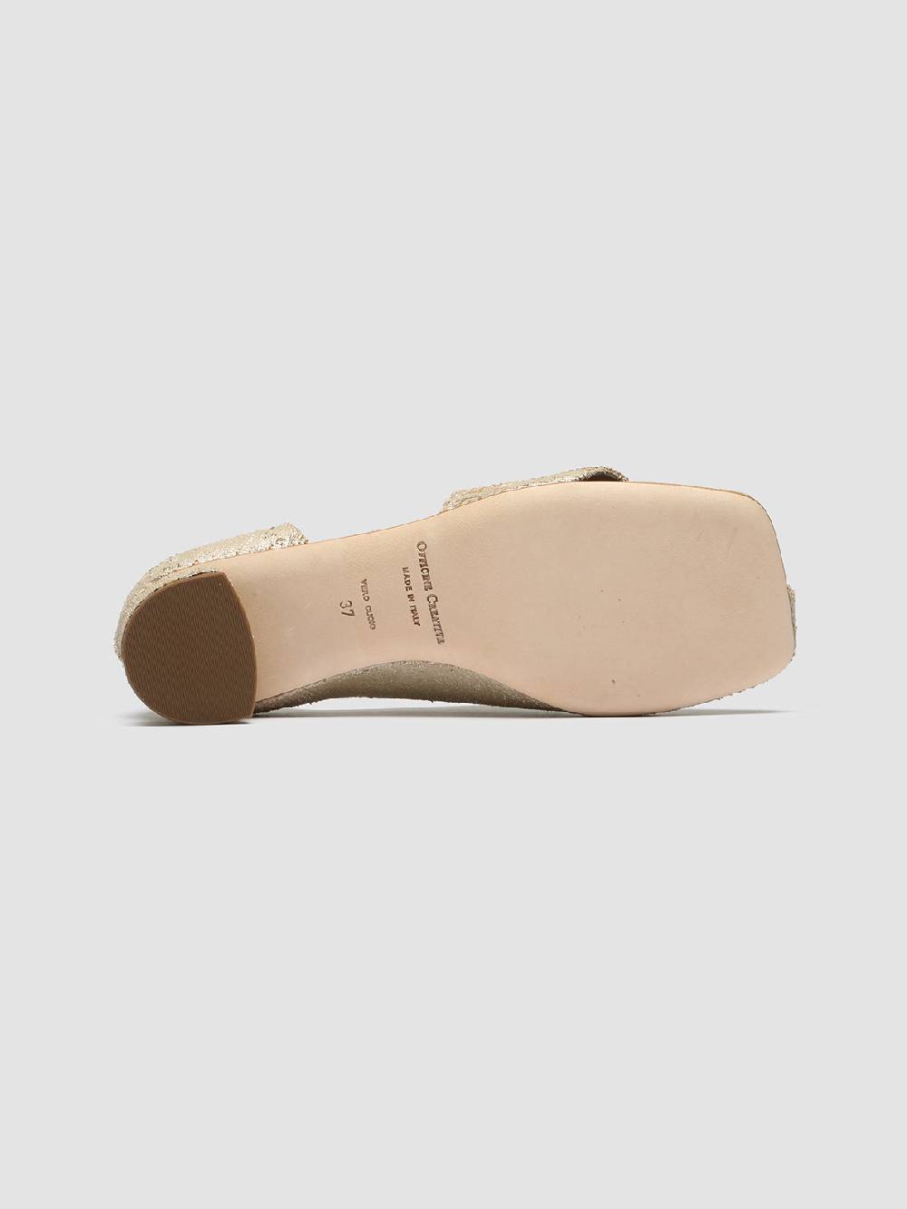 Officine Creative TESSA 009 Gold Leather Mule Sandals Vendite Flash
