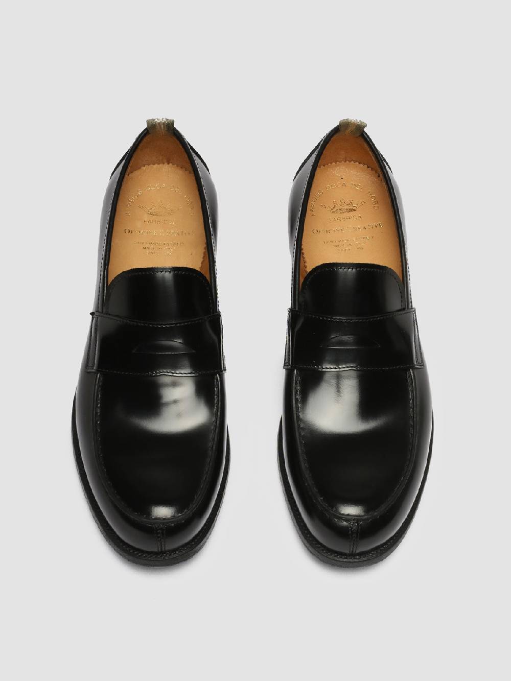 Officine Creative VINE 001 Mocassini in Pelle Nera Qualità