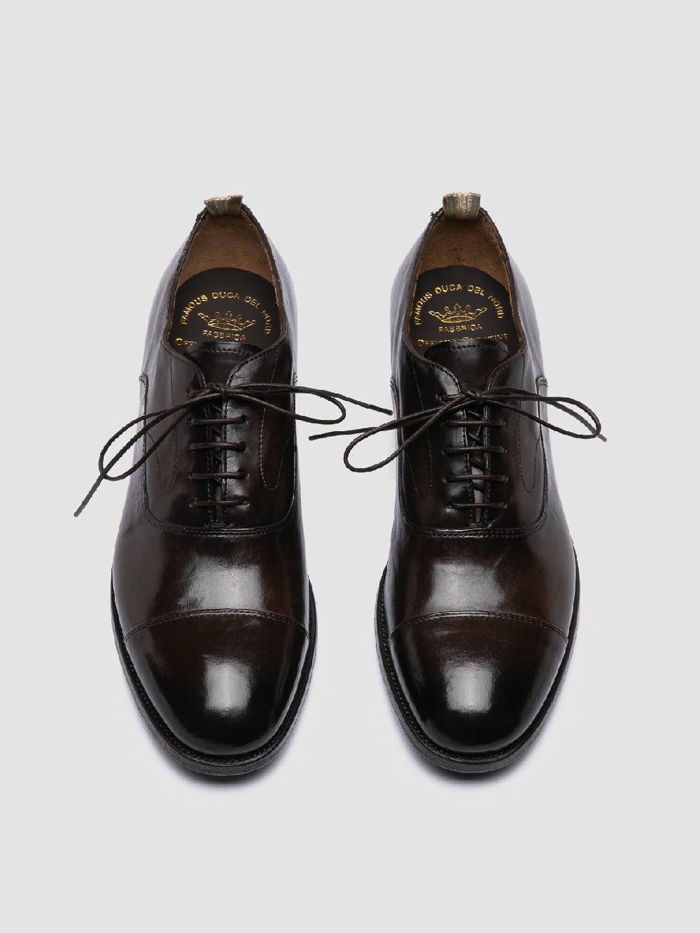 Officine Creative VANDERBILT CAOU 011 Scarpe Oxford Marroni in Pelle Consegna Veloce