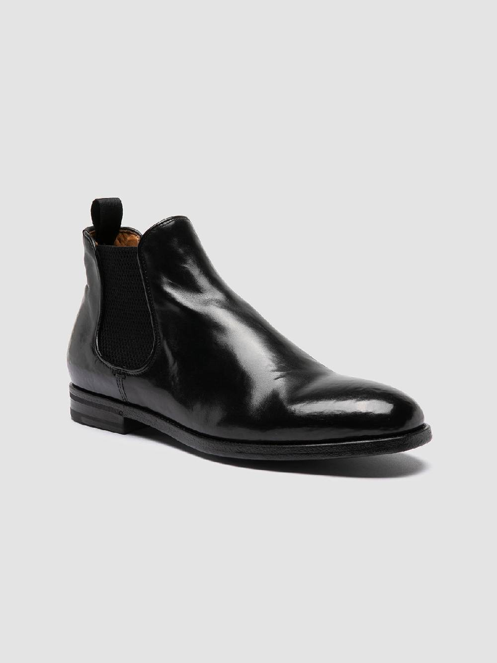 Officine Creative VANDERBILT CAOU 012 Stivali Neri in Pelle Promozione Limitata