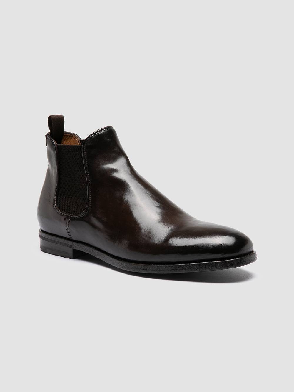 Officine Creative VANDERBILT CAOU 012 Stivali Marrone Scuro in Pelle Liquidazione