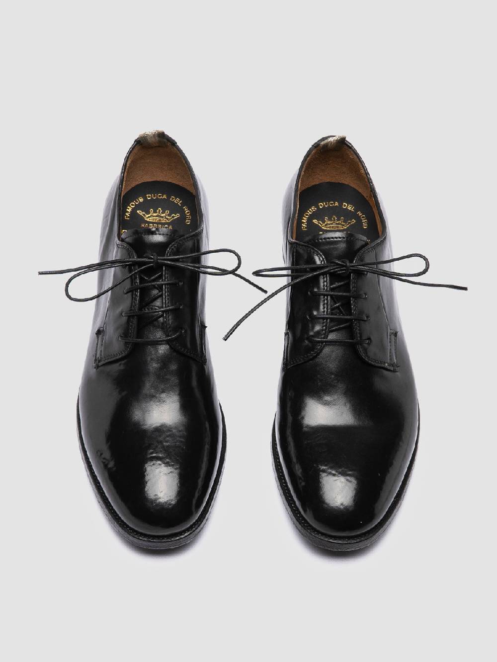 Officine Creative VANDERBILT CAOU 013 Scarpe Derby Nere in Pelle Shopping Online