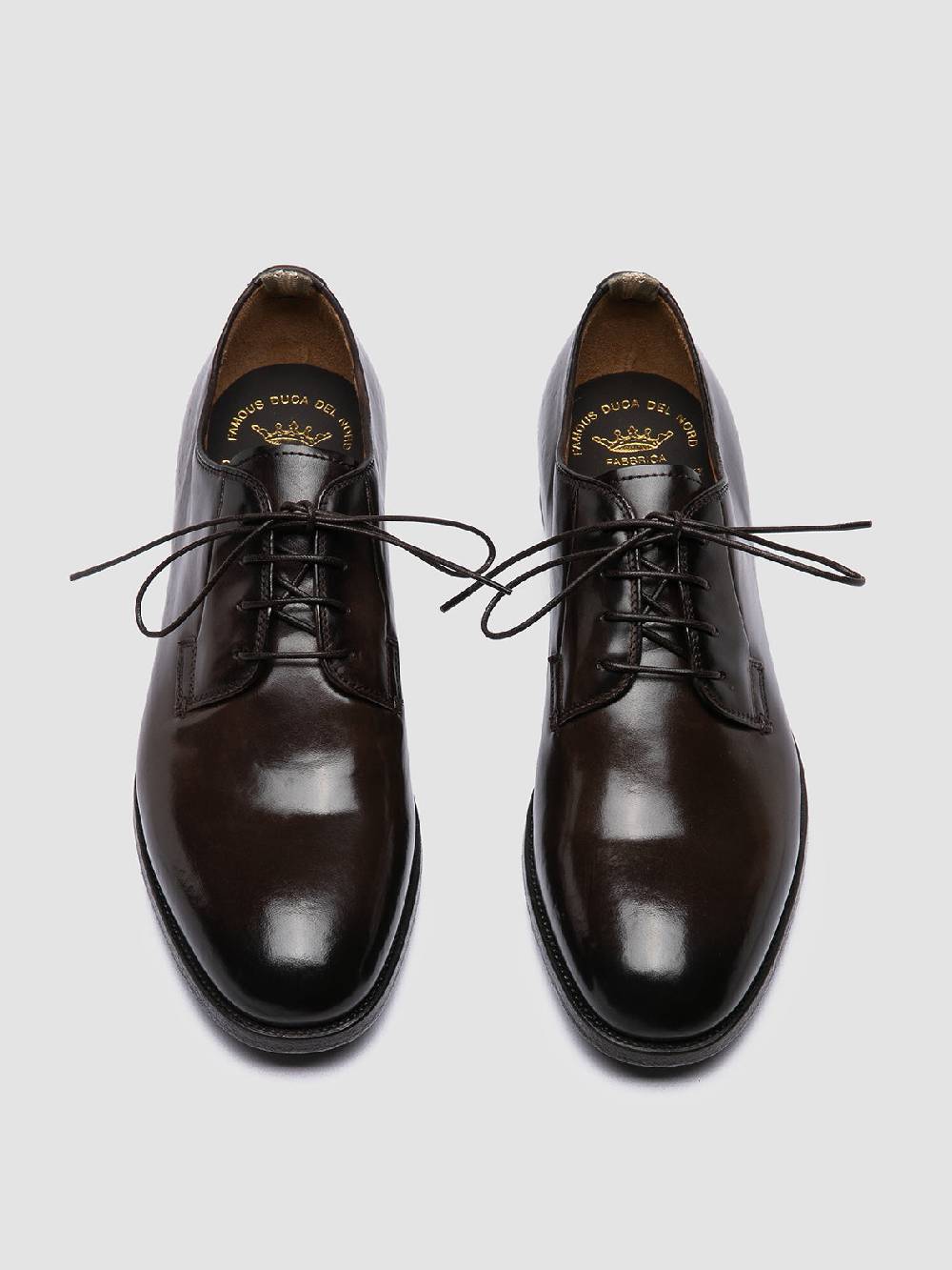 Officine Creative VANDERBILT CAOU 013 Scarpe Derby Marrone Scuro in Pelle Affare Del Giorno