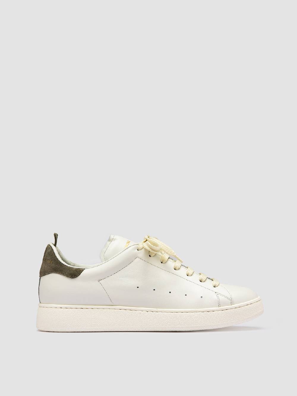 Officine Creative MOWER 002 Sneakers Basse in Pelle e Camoscio Bianca