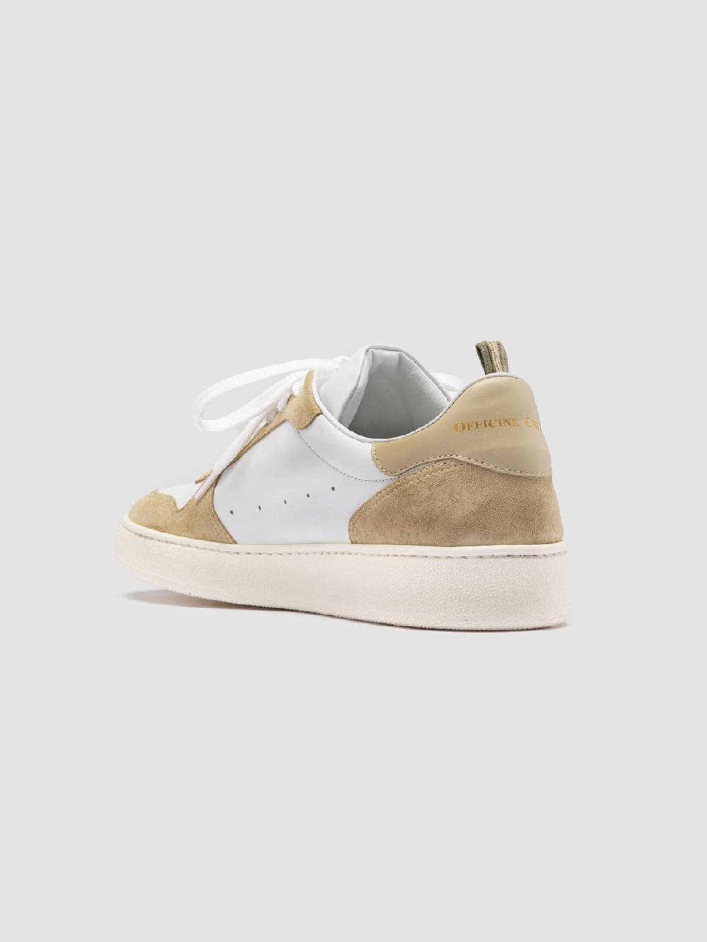 Officine Creative MOWER 008 Sneakers Basse in Pelle e Camoscio Bianca Presa