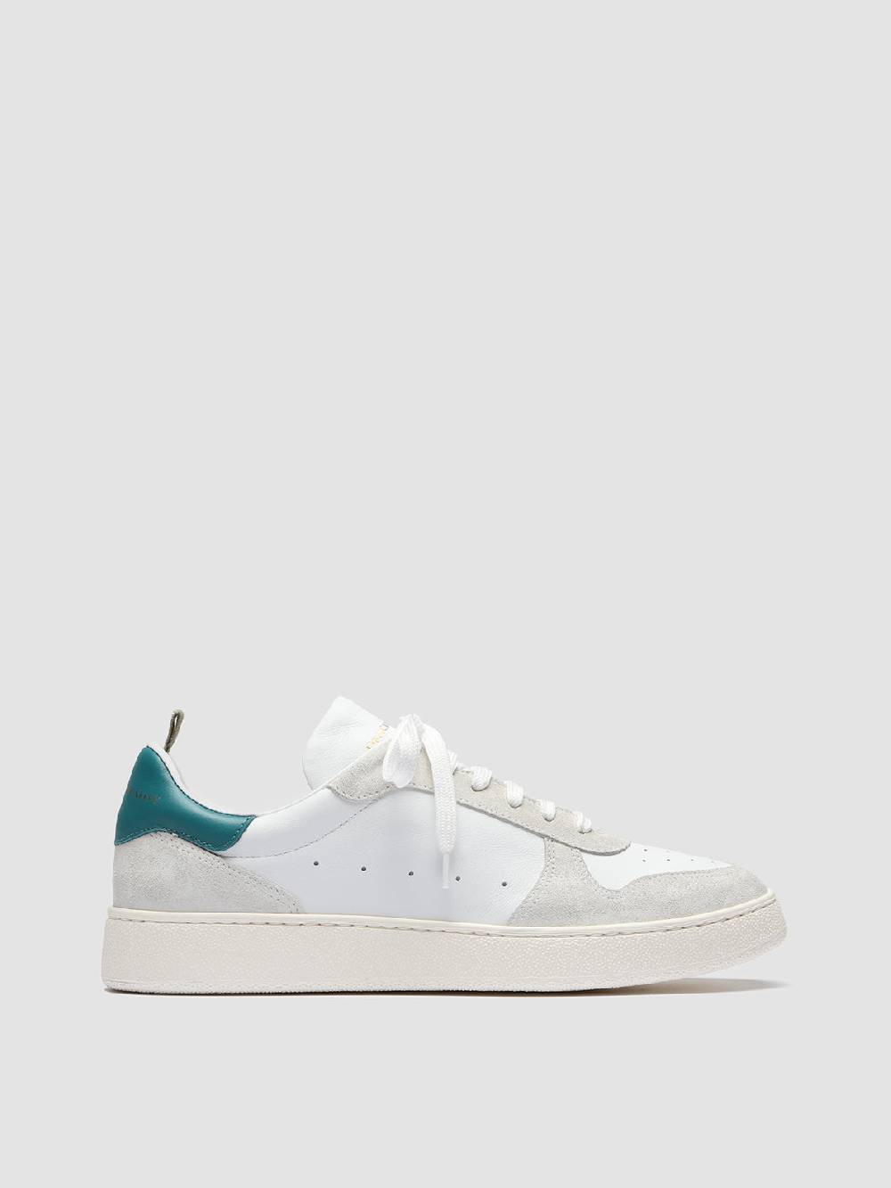 Officine Creative MOWER 008 Sneakers in Pelle Liscia e Scamosciata Bianca