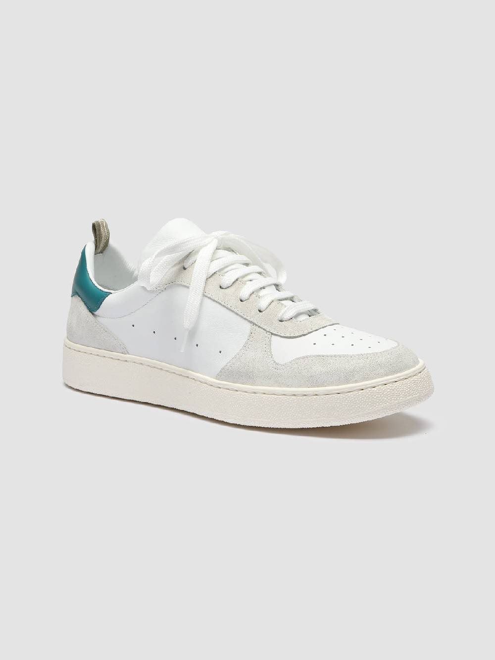 Officine Creative MOWER 008 Sneakers in Pelle Liscia e Scamosciata Bianca Sconto