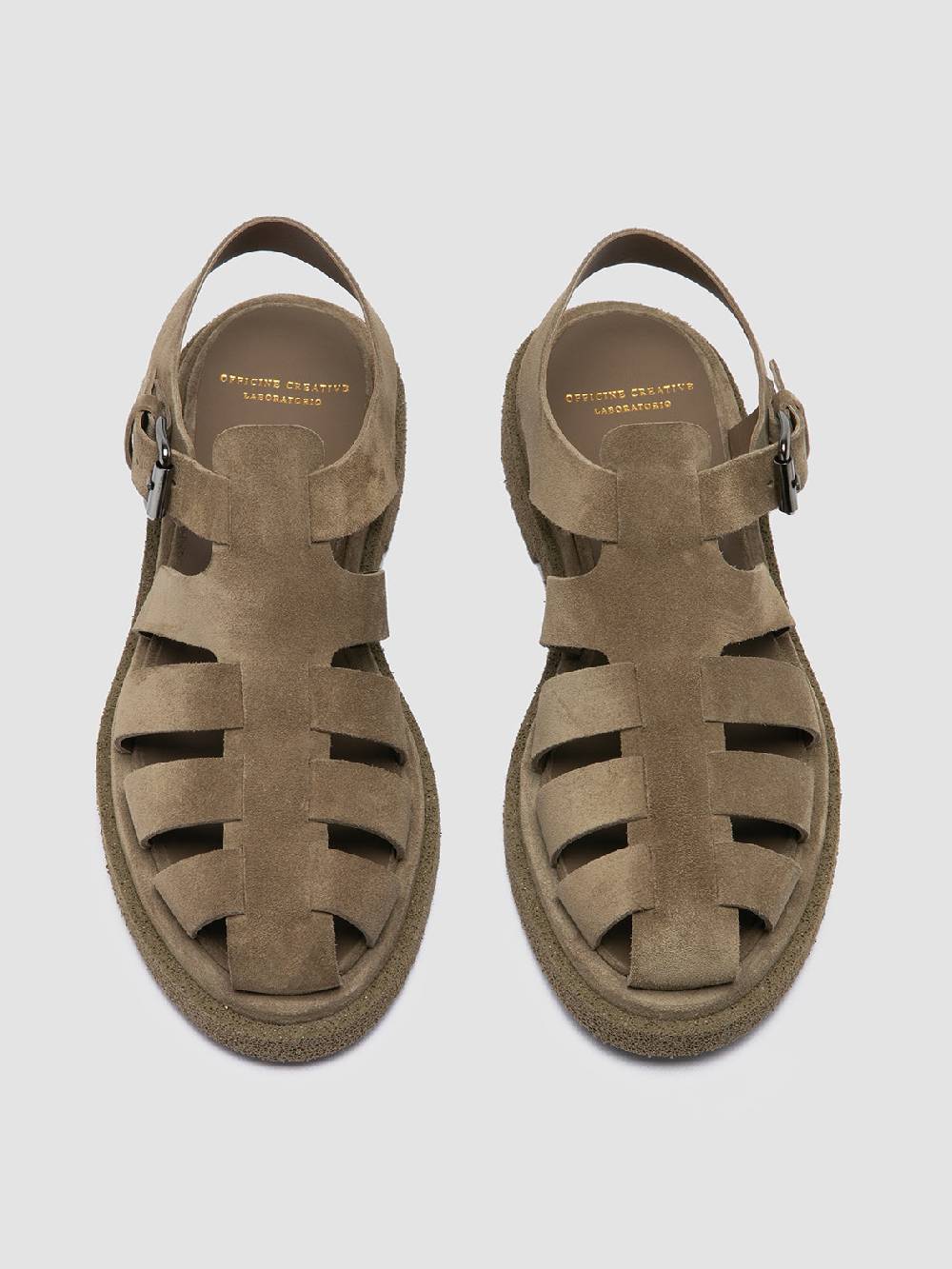 Officine Creative TONAL 18 Taupe Suede Sandals Rilascio limitato