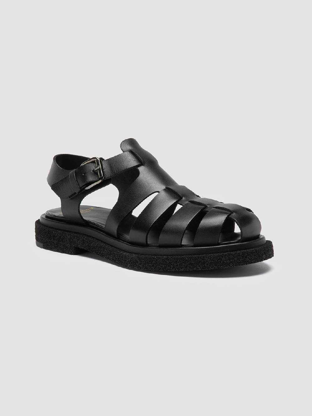 Officine Creative TONAL 18 Black Leather Sandals Online