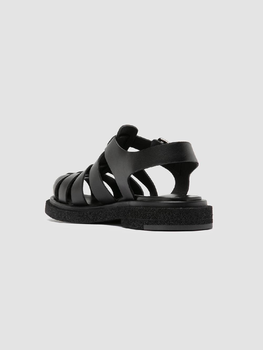 Officine Creative TONAL 18 Black Leather Sandals Online