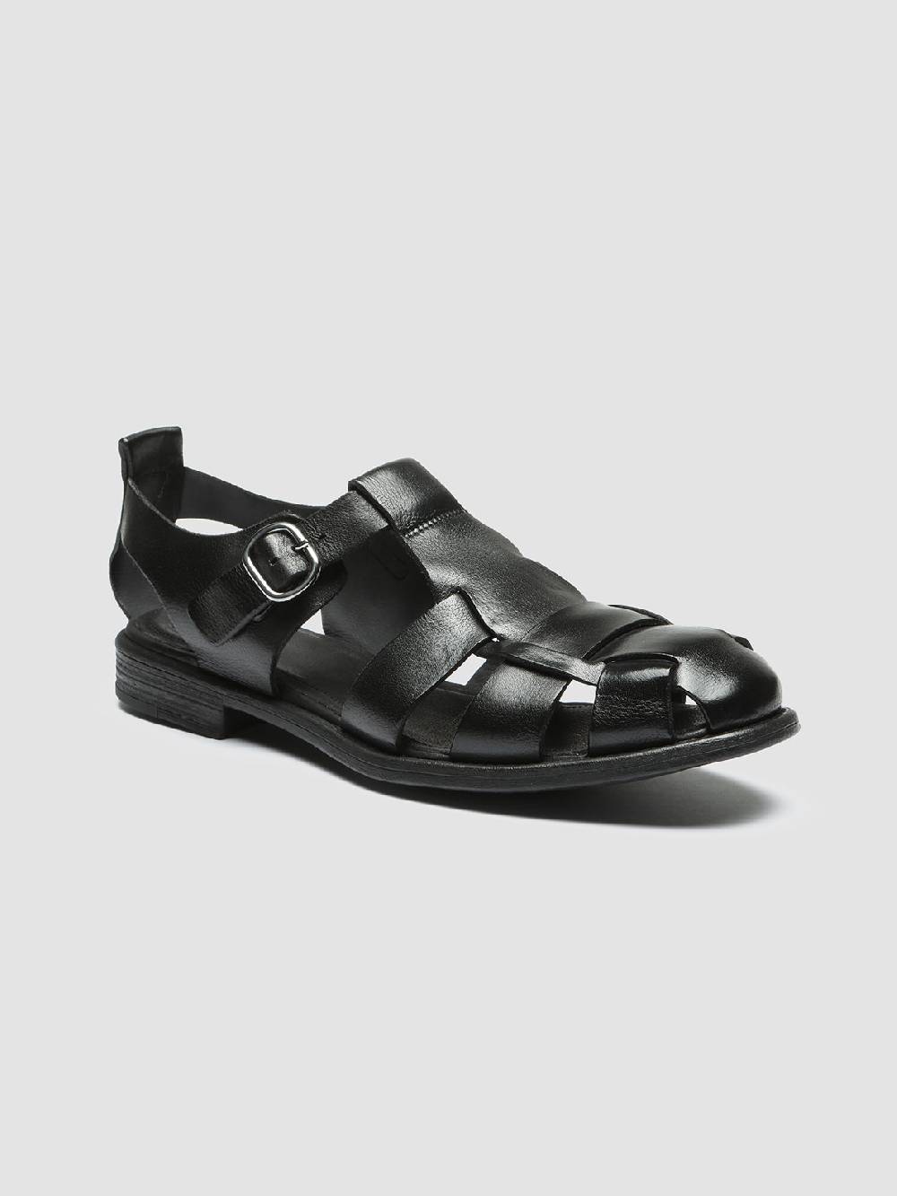 Officine Creative CHRONICLE 145 Sandali in Pelle Nera ACQUISTA ORA