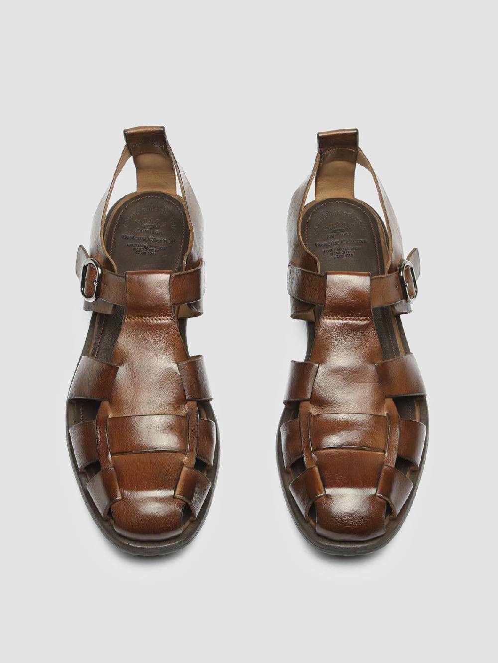 Officine Creative CHRONICLE 145 Sandali in Pelle Marrone Saldi