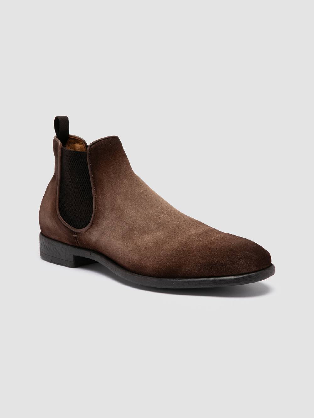 Officine Creative CETON 647 Stivaletti Chelsea in Pelle Scamosciata Marrone Vendita Economica