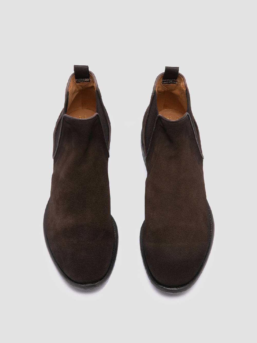 Officine Creative CETON 647 Stivaletti Chelsea in Pelle Scamosciata Marrone Saldi Di Fabbrica