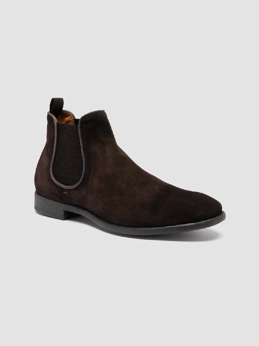 Officine Creative CETON 647 Stivaletti Chelsea in Pelle Scamosciata Marrone Saldi Di Fabbrica