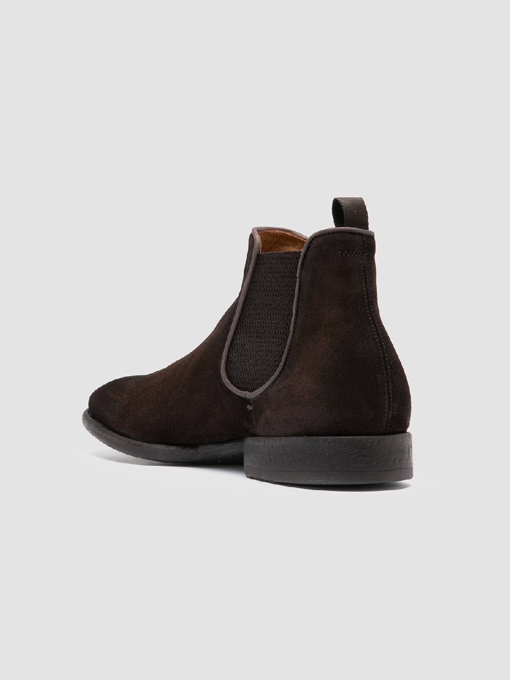 Officine Creative CETON 647 Stivaletti Chelsea in Pelle Scamosciata Marrone Saldi Di Fabbrica