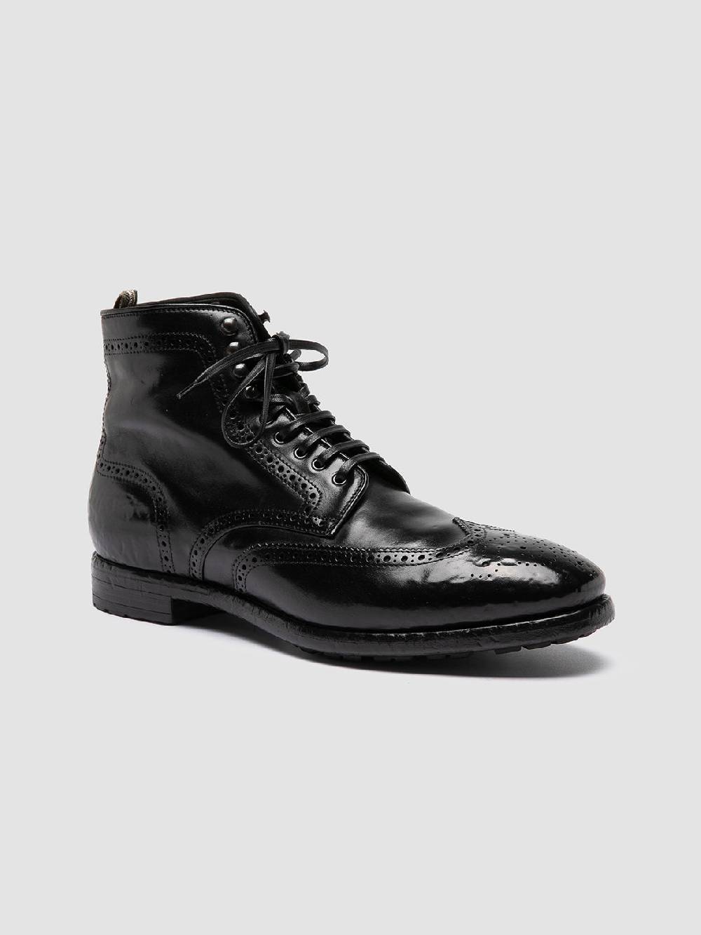 Officine Creative PRINCE 612 Stivaletti in Pelle Nera Nuovo