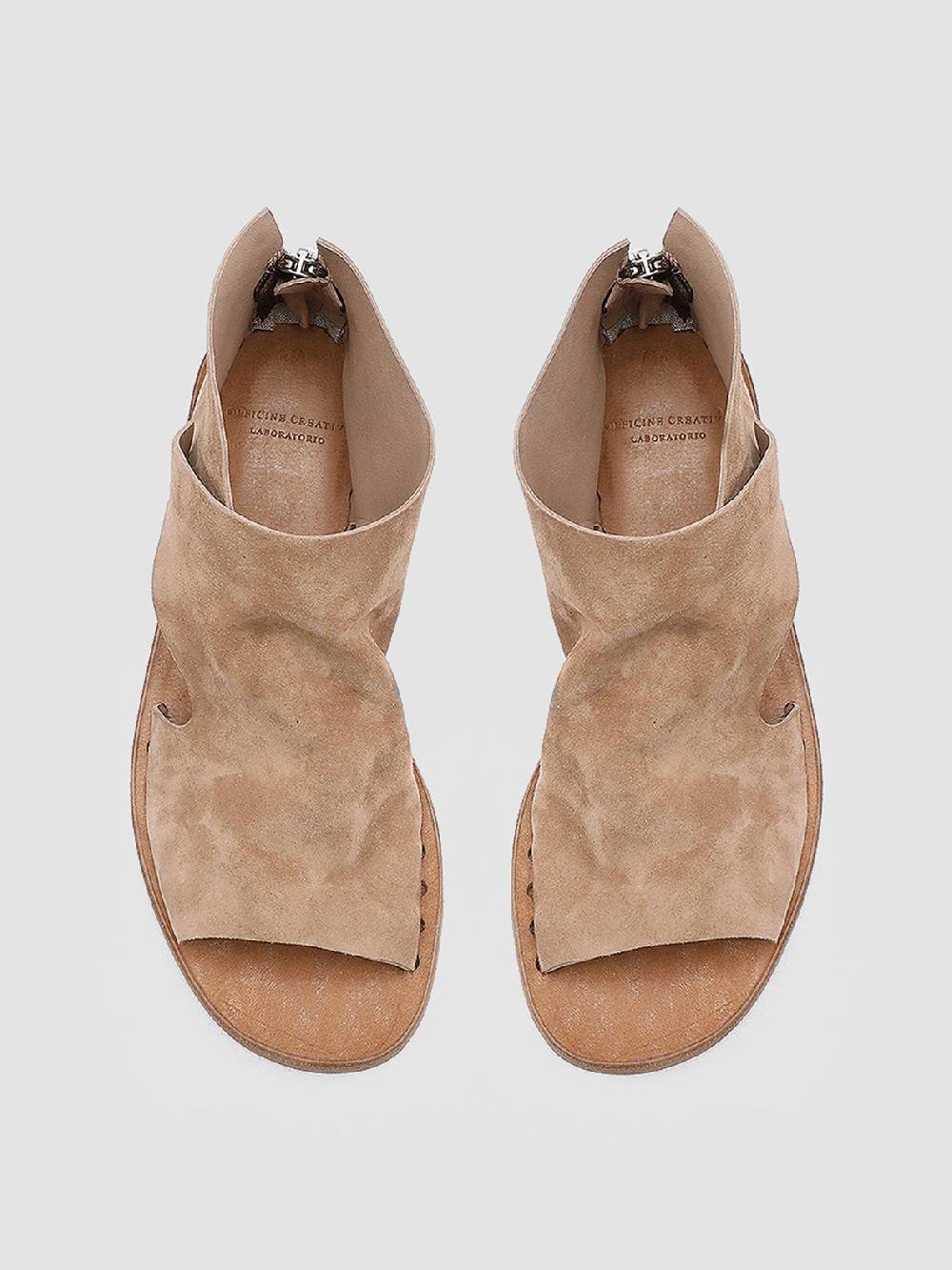 Officine Creative ITACA 018 Sandali in Pelle Scamosciata Marrone Negozi Online