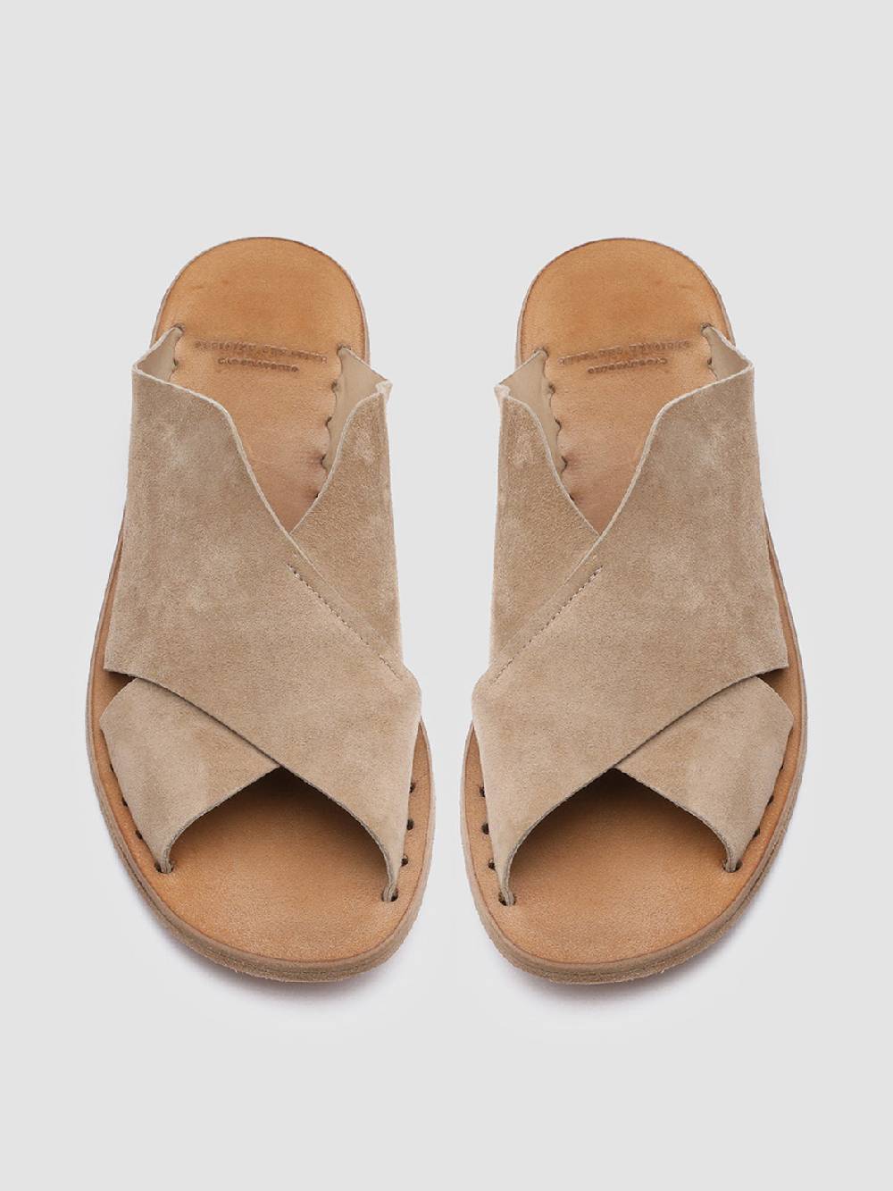 Officine Creative ITACA 019 Sandali in Pelle Scamosciata Marrone Consegna Veloce
