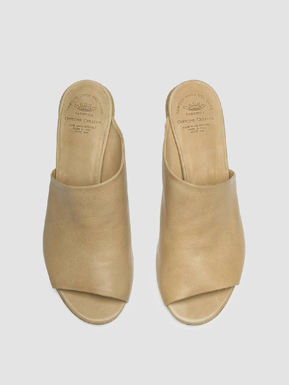 Officine Creative HELYETTE 016 Sabot in Pelle Tortora Presa