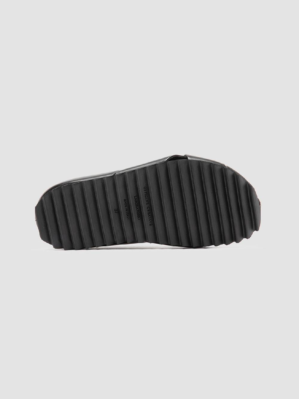 Officine Creative PELAGIE 018 Sandali Sabot in Pelle Nera Economico