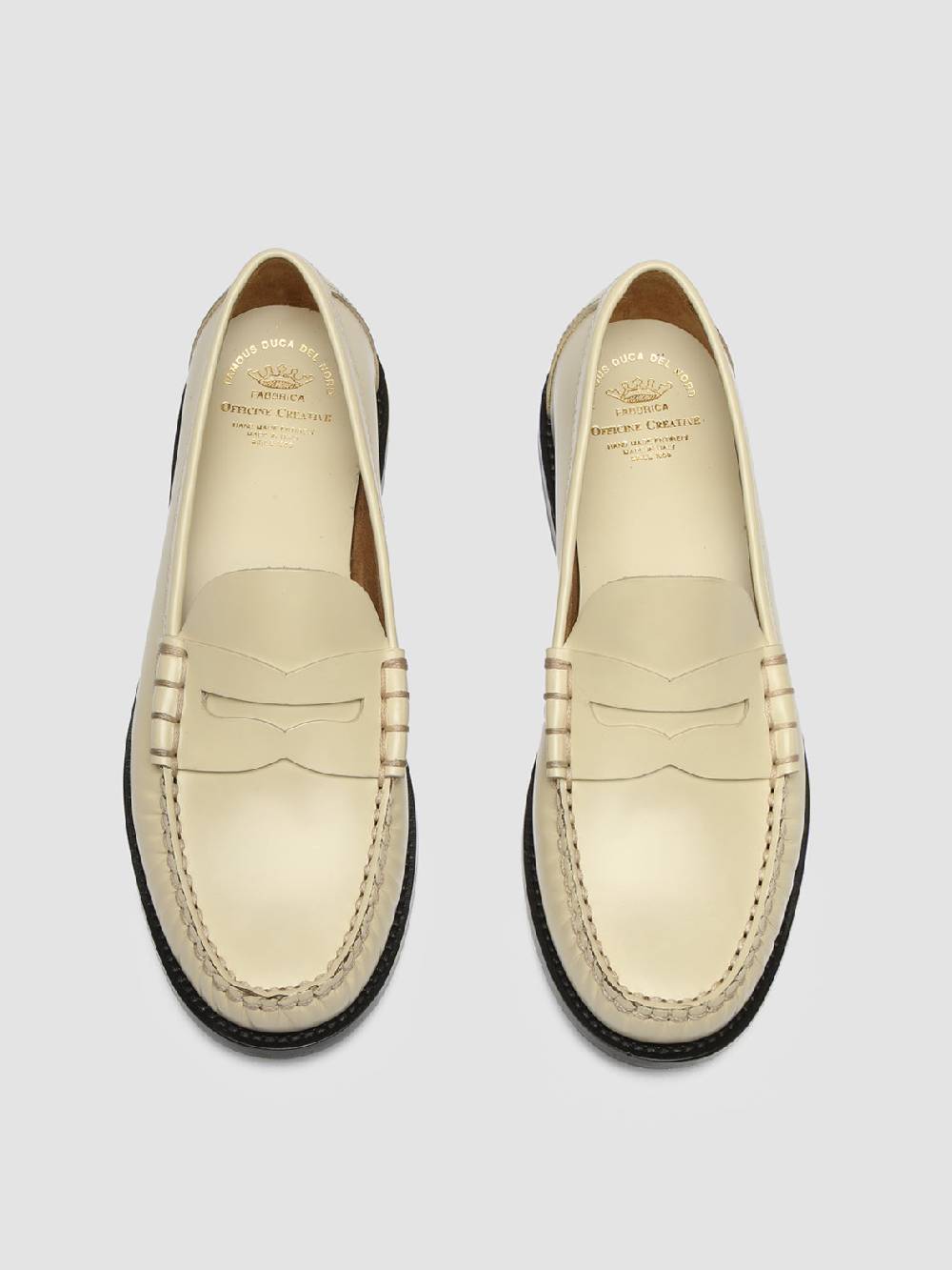 Officine Creative ZIVAGO 103 Ivory Leather Penny Loafers Hotsell