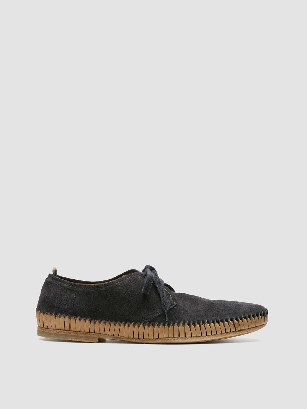 Officine Creative MAURICE 001 Blue Suede Derby Shoes