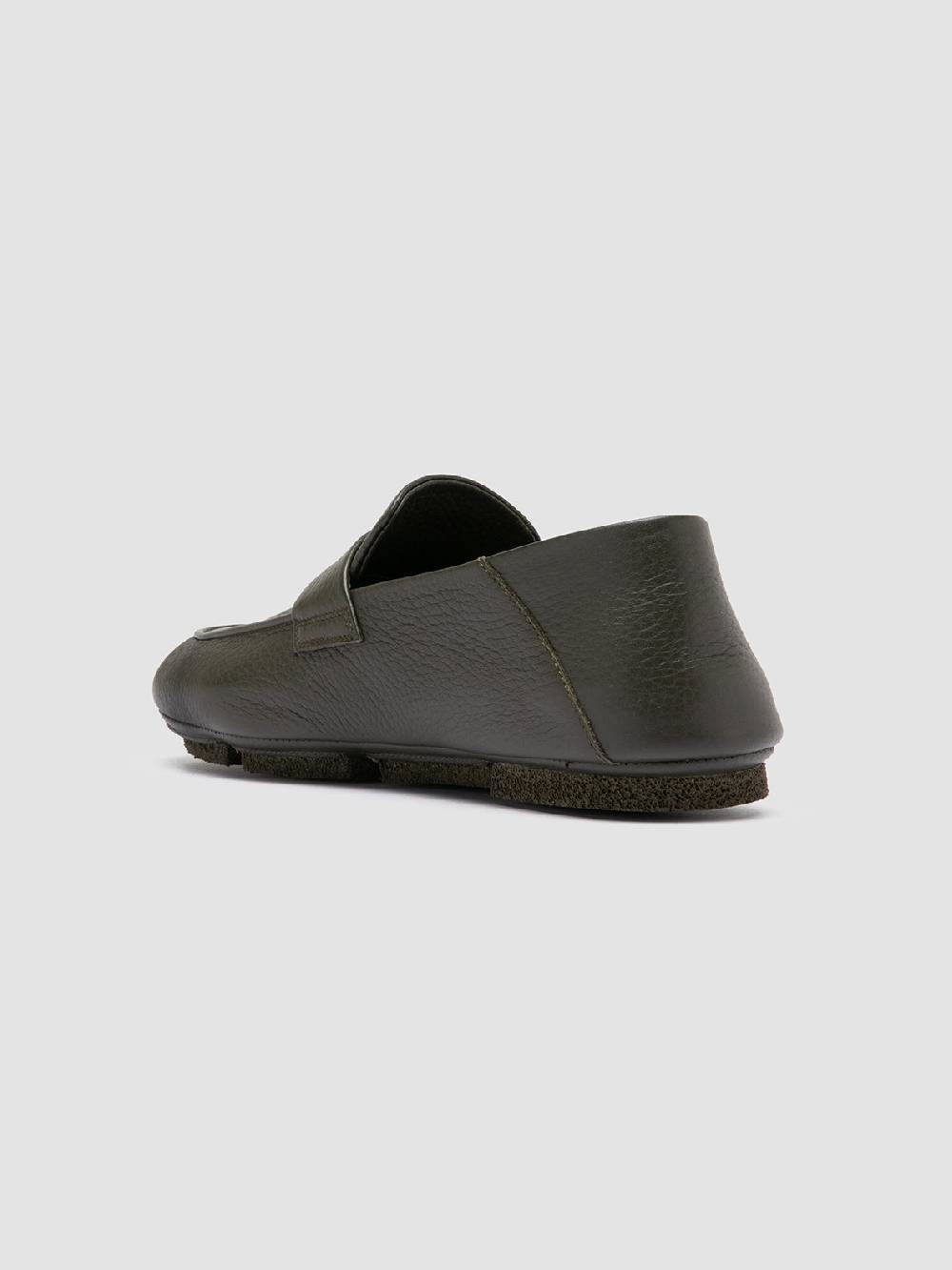 Officine Creative C-SIDE 001 Green Leather Loafers In Linea