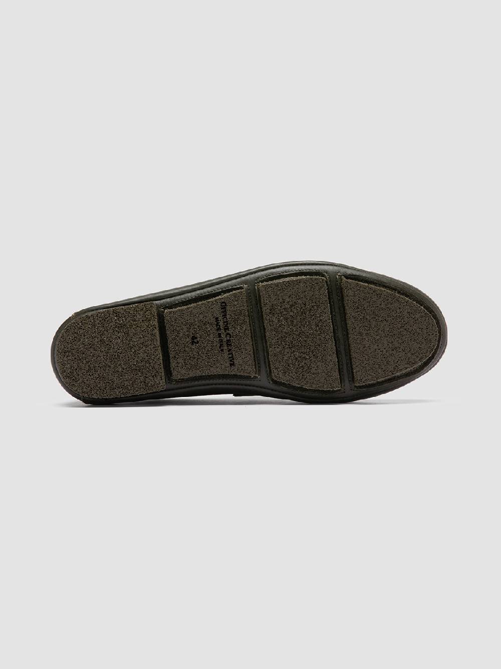Officine Creative C-SIDE 001 Green Leather Loafers In Linea