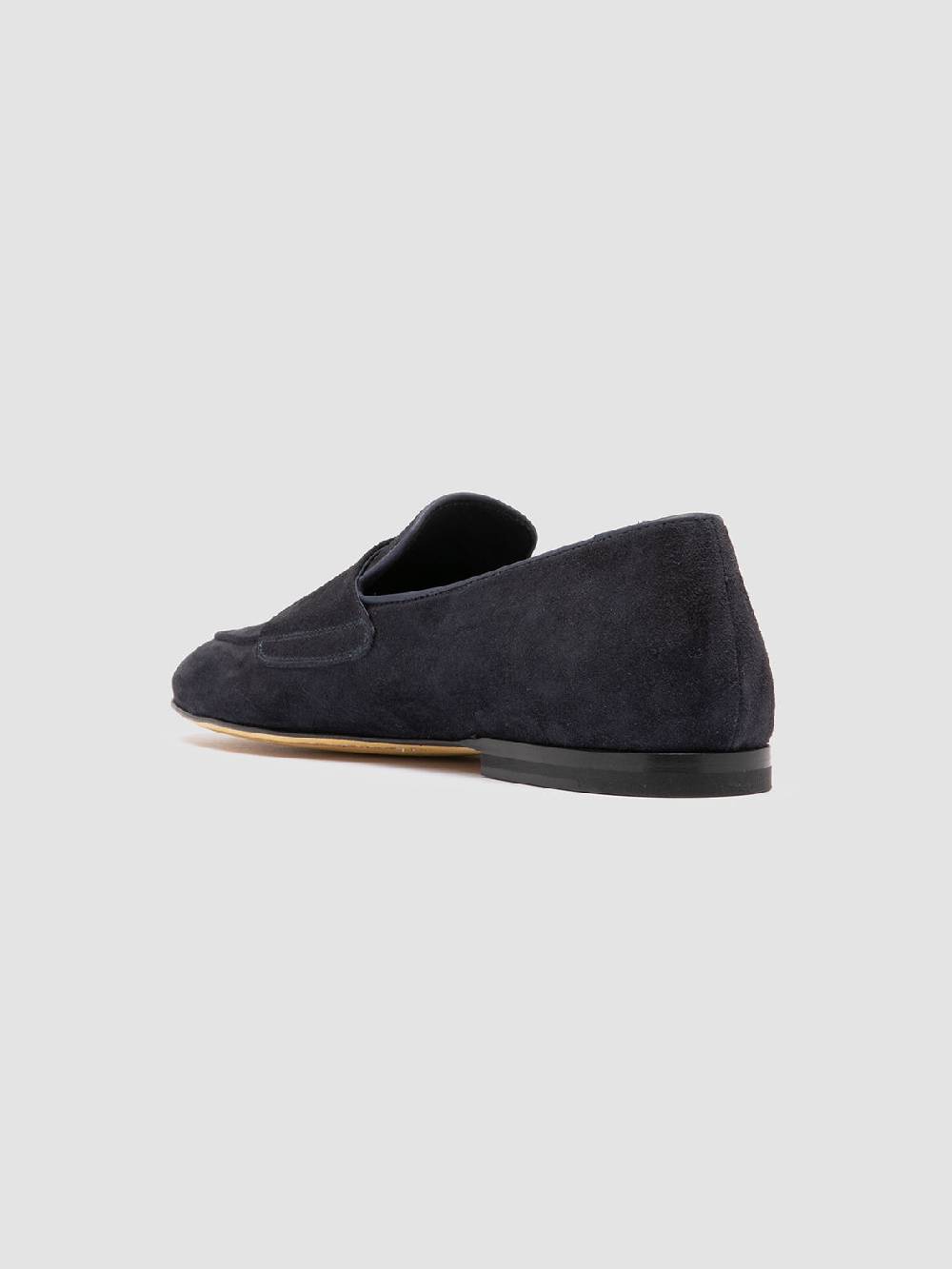 Officine Creative AIRTO 010 Mocassini Penny in Pelle Scamosciata Blu Spedizione Gratuita